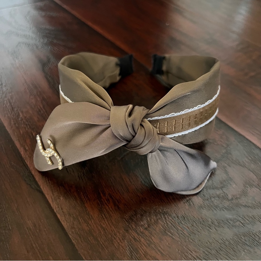 Women’s Satin Ribbon Crystal headband (brown)